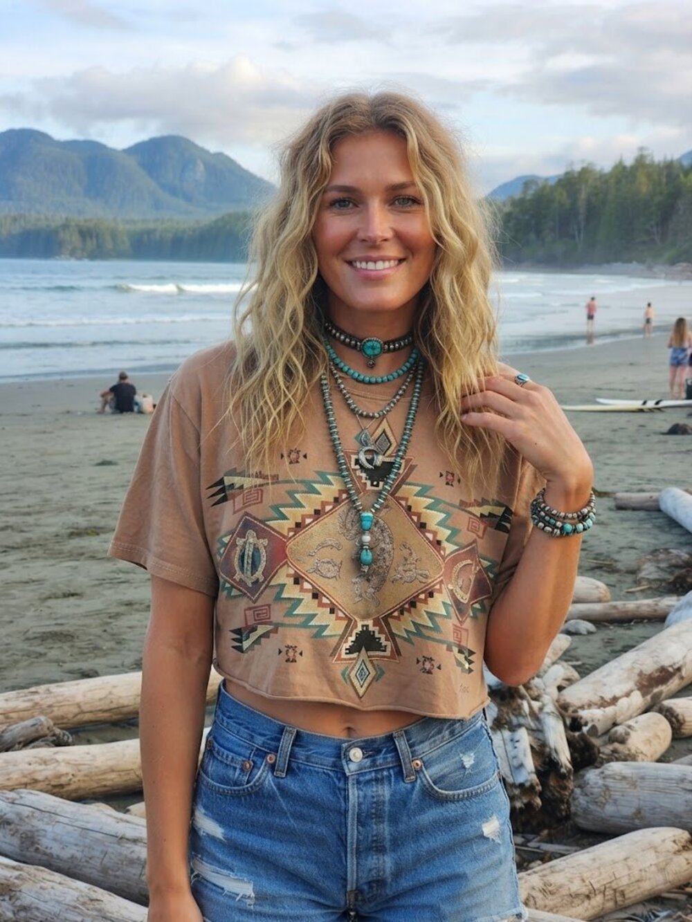 Vintage Southwestern Arizona Kokopelli Crop Tee